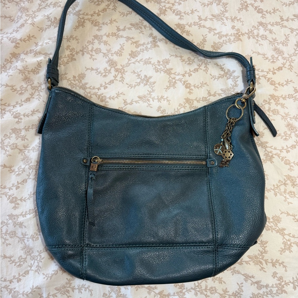 The Sak Teal Leather Shoulder Bag